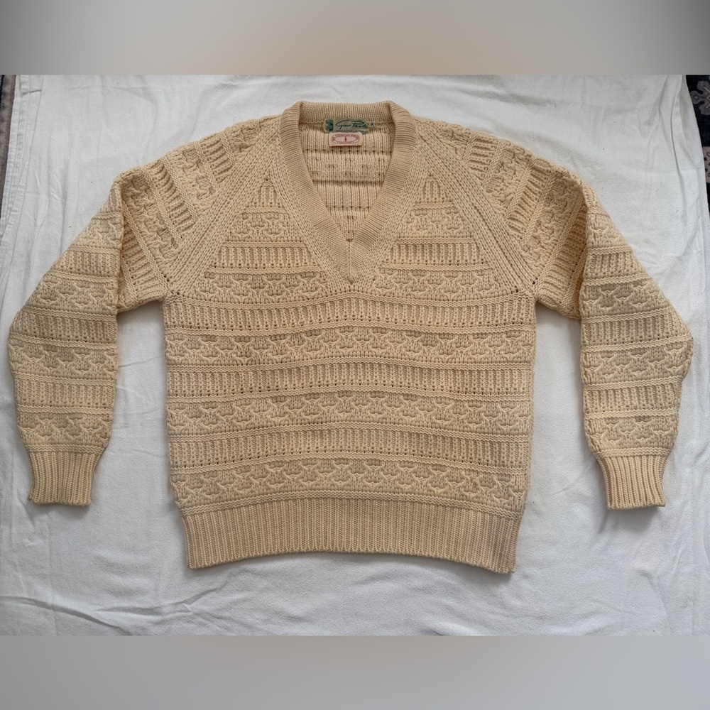 Vintage 1960’s Gino Paoli Wool cable Knit Cream Sweater